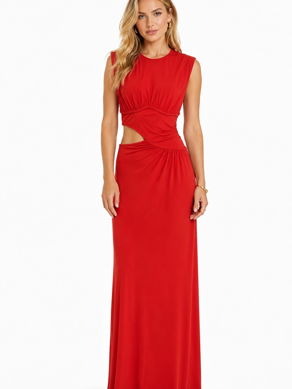 Misha Collection Red Cutout Maxi Dress